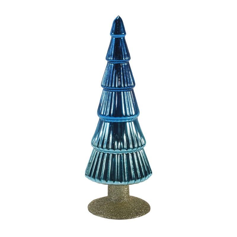 8×20 & 8×25cm Striata Nativitatis Vitri Arbor 2-Piece Set Tabletop Holiday Decor