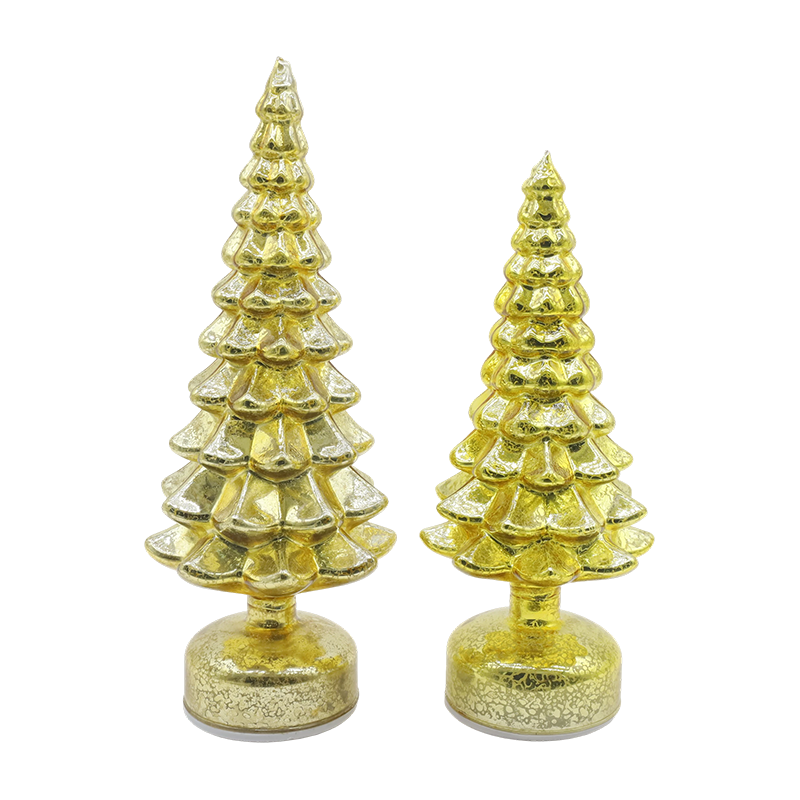 12×23 & 13×28cm Rotating DUXERIT Natale Vitri Arbor 2-Piece Set - Festive Decor