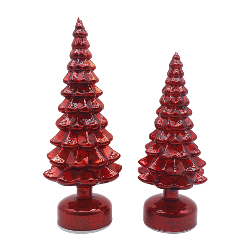 12×23 & 13×28cm Rotating DUXERIT Natale Vitri Arbor 2-Piece Set - Festive Decor