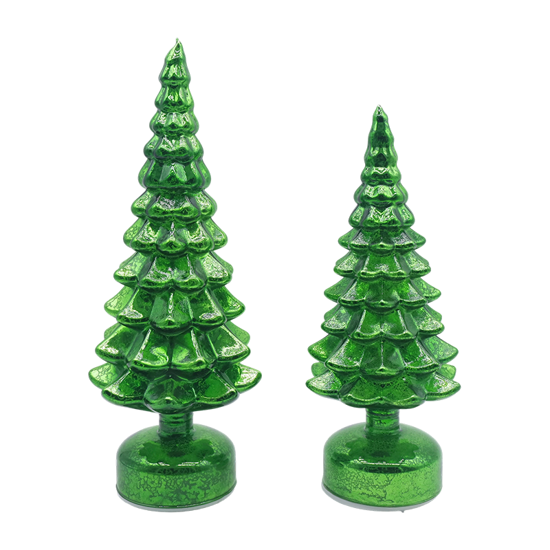 12×23 & 13×28cm Rotating DUXERIT Natale Vitri Arbor 2-Piece Set - Festive Decor