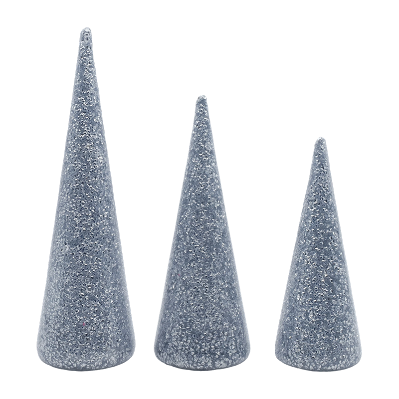 8×20/9×25/10×30cm 3-Pice Glittered Glass Christmas Set with inaedificata-in LED Lumina