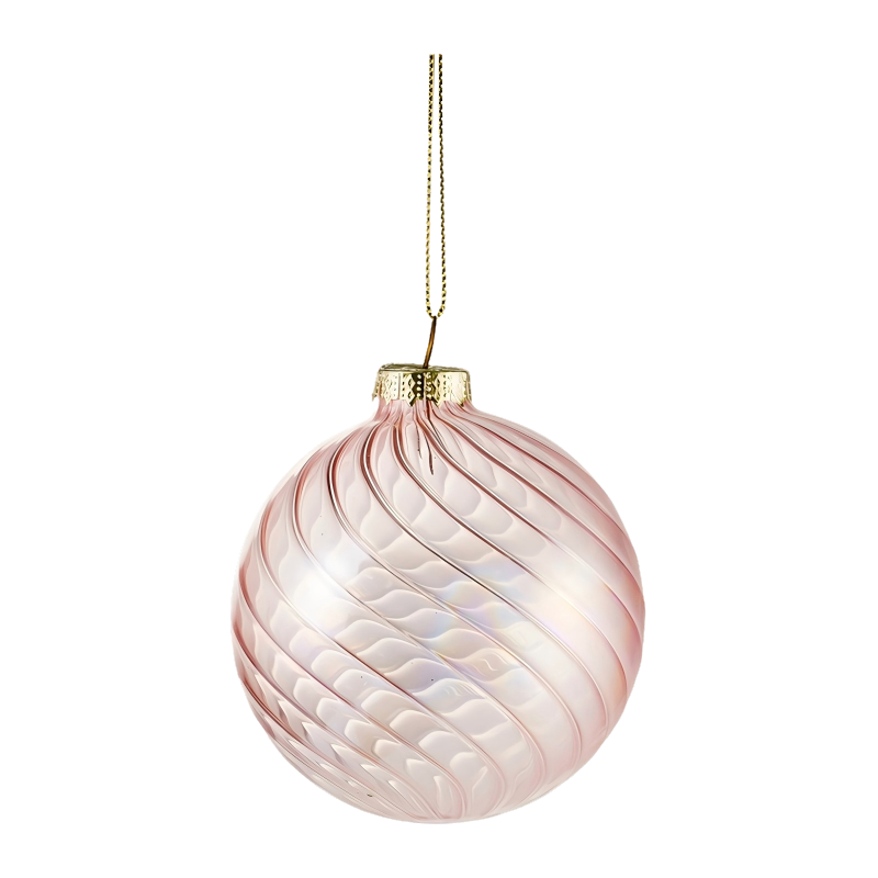 8cm Iridescent Swirl Christmas Glass ball