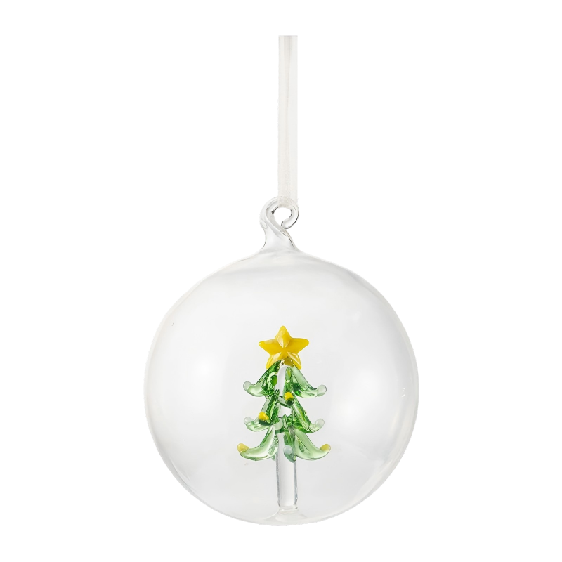 8cm Hand-inflantur christmas Vitrei Ornamentum Set