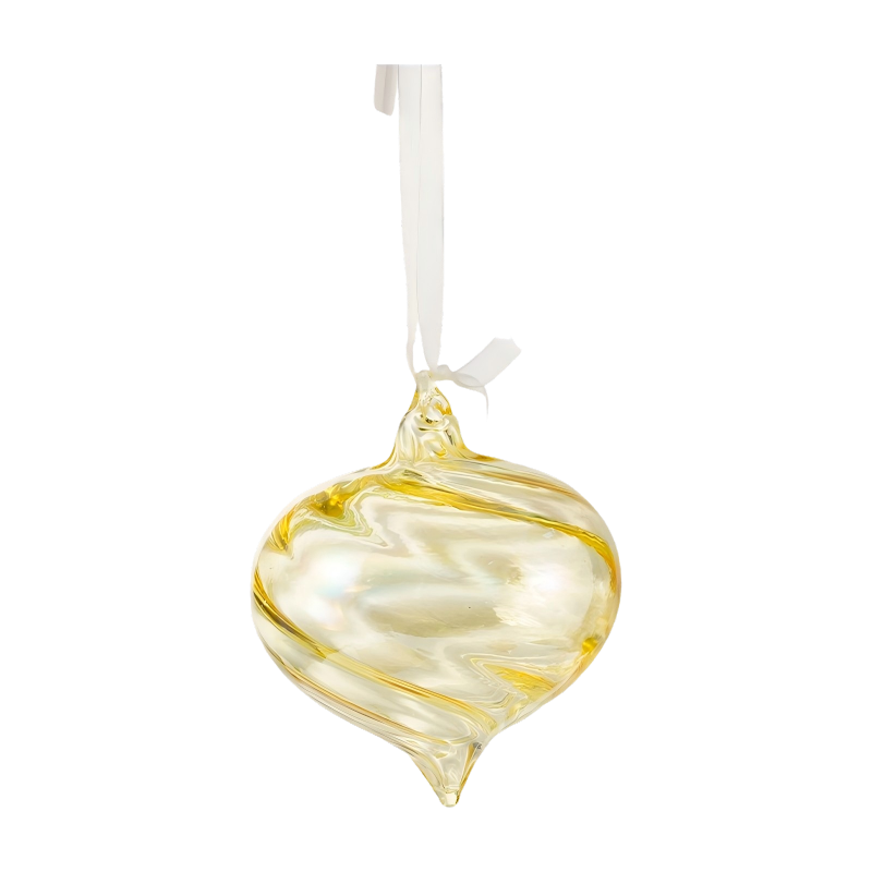 8cm Iridescent Swirl Christmas Glass ball