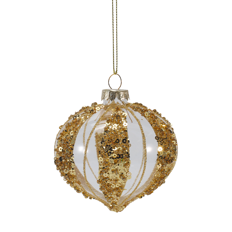 8cm Luxuria Aurum & Argenteum Vitrum Natale Ornamentum Globus (Single / Set of 4)