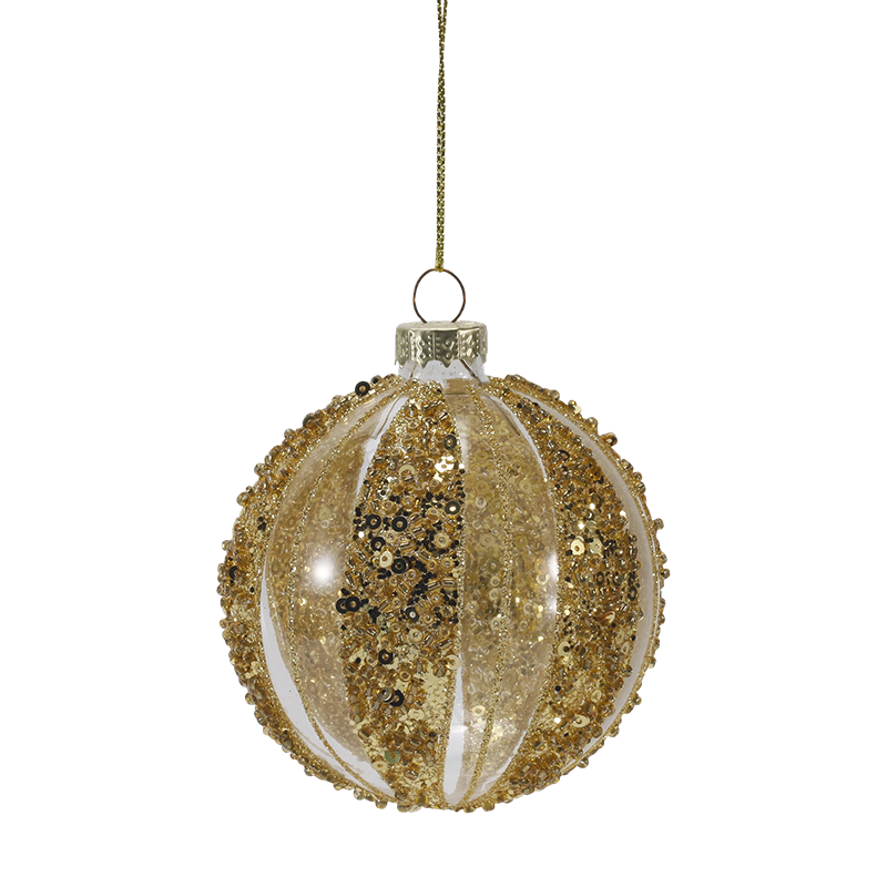 8cm Luxuria Aurum & Argenteum Vitrum Natale Ornamentum Globus (Single / Set of 4)