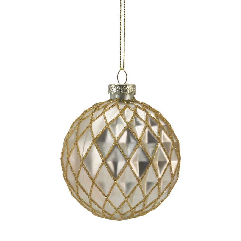 8cm Luxuria Aurum & Argenteum Vitrum Nativitatis Ornament (Single / Set of 3)
