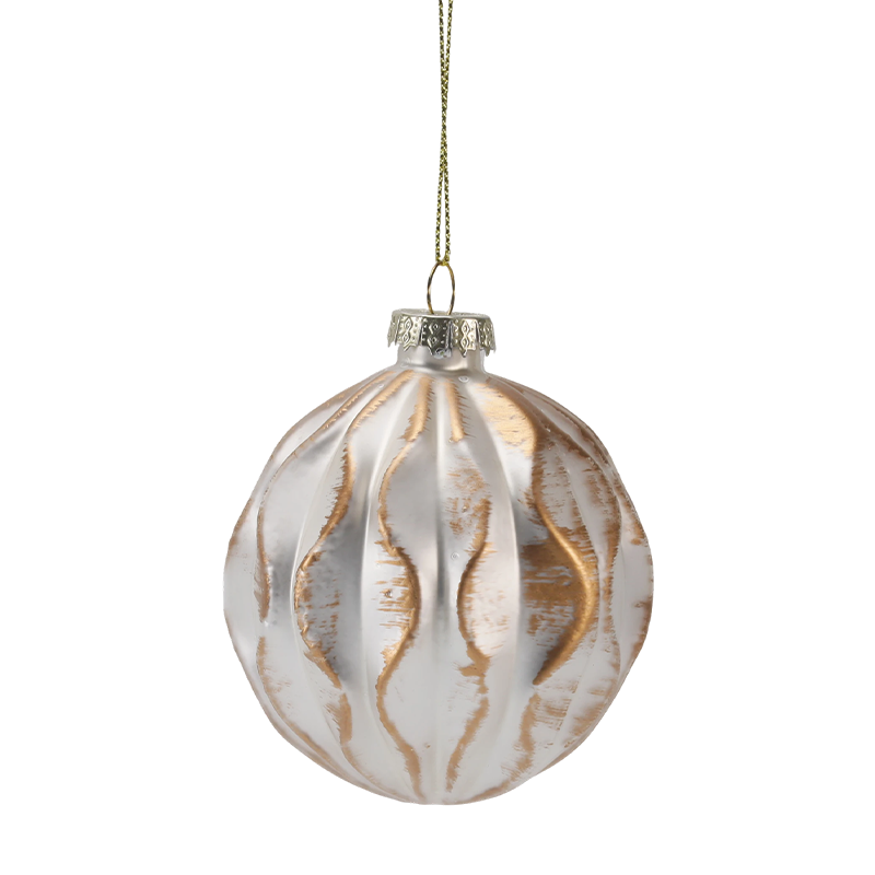 8cm Luxuria Aurum & Argenteum Vitrum Nativitatis Ornament (Single / Set of 3)