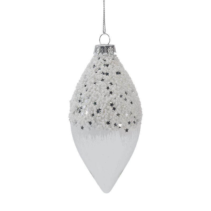 8cm Nivei Astrifero Vitro & Argenteo Globus Ornament (Single / Set of 3)