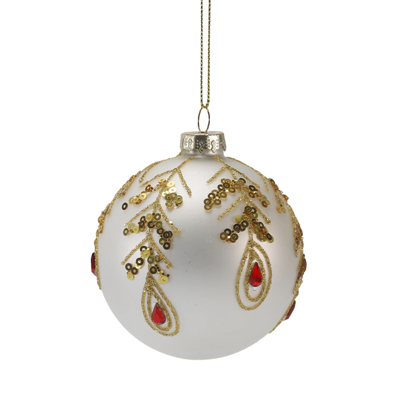 8cm Luxuria Aurum & Red Nativitatis Glass globus Ornament (Single / Set of 3)