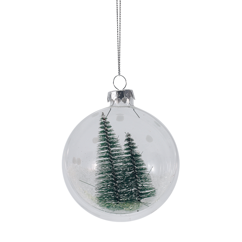 8cm Snowy Mini Arbor Vitrei Nativitatis Ornament (Single / Set)