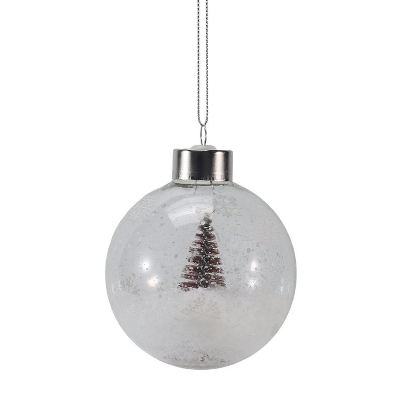 8cm Snowy Mini Arbor Vitrei Nativitatis Ornament (Single / Set)
