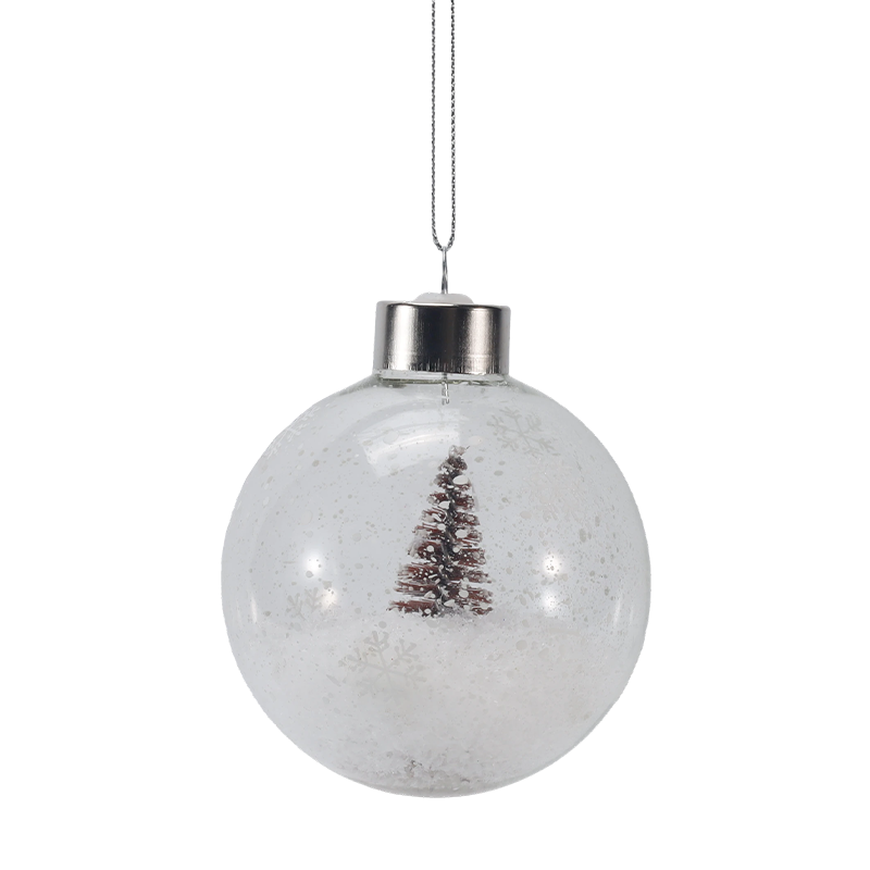 8cm Snowy Mini Arbor Vitrei Nativitatis Ornament (Single / Set)