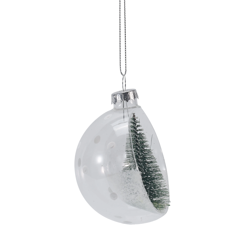 8cm Snowy Mini Arbor Vitrei Nativitatis Ornament (Single / Set)