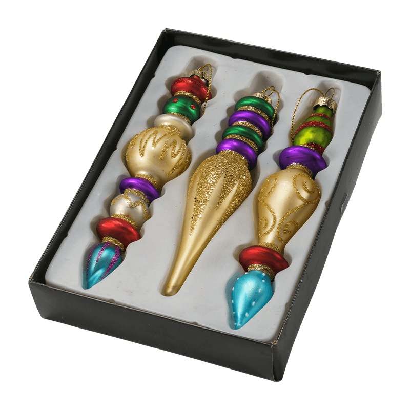 15cm Hand-Canite Finial Nativitatis Vitri Ornamentum Set (3/4 Pieces)