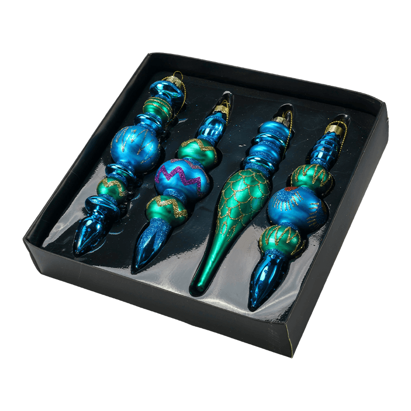 15cm Hand-Canite Finial Nativitatis Vitri Ornamentum Set (3/4 Pieces)