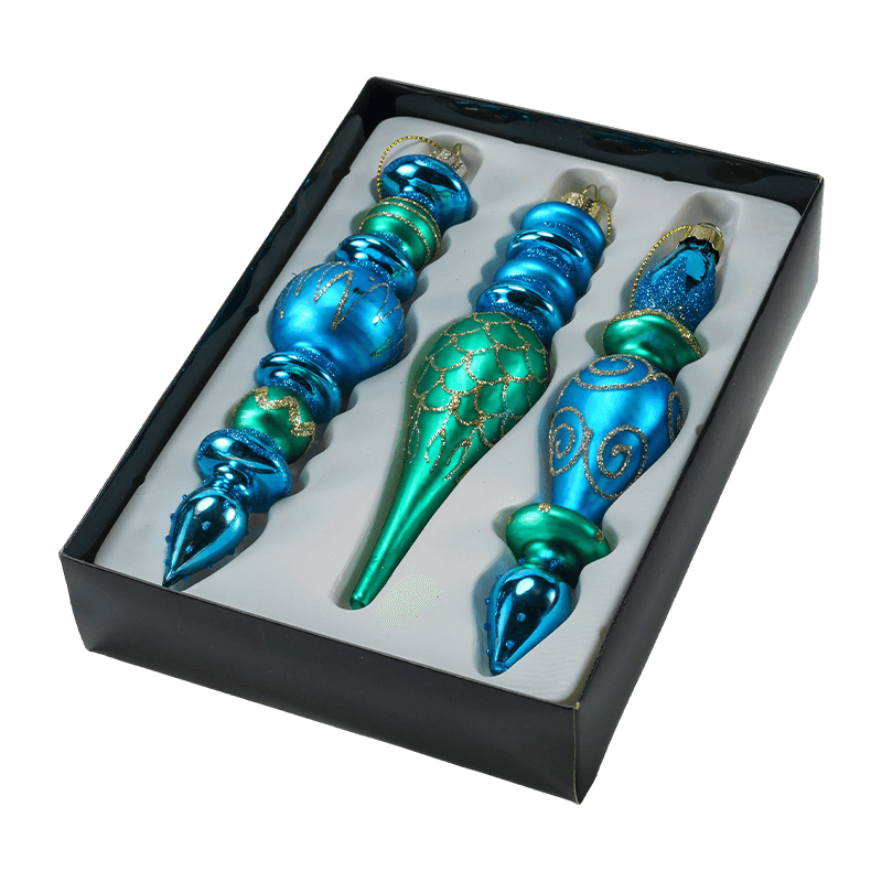 15cm Hand-Canite Finial Nativitatis Vitri Ornamentum Set (3/4 Pieces)