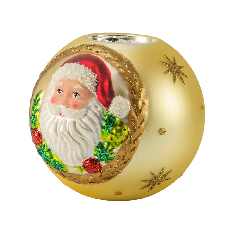 12* 12Santa Clausa Vitrei Candelae impressa Holder