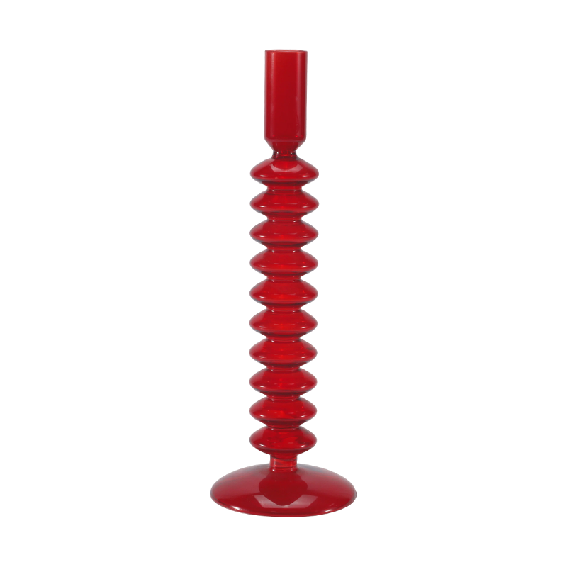 VIII * 20Red Stacked Bulla Vitri Candle Holder