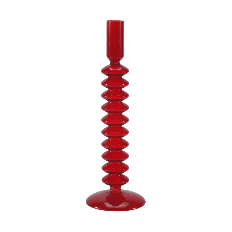 VIII * 20Red Stacked Bulla Vitri Candle Holder