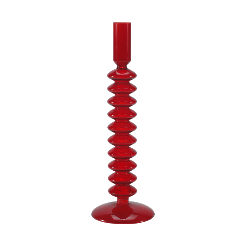 VIII * 20Red Stacked Bulla Vitri Candle Holder