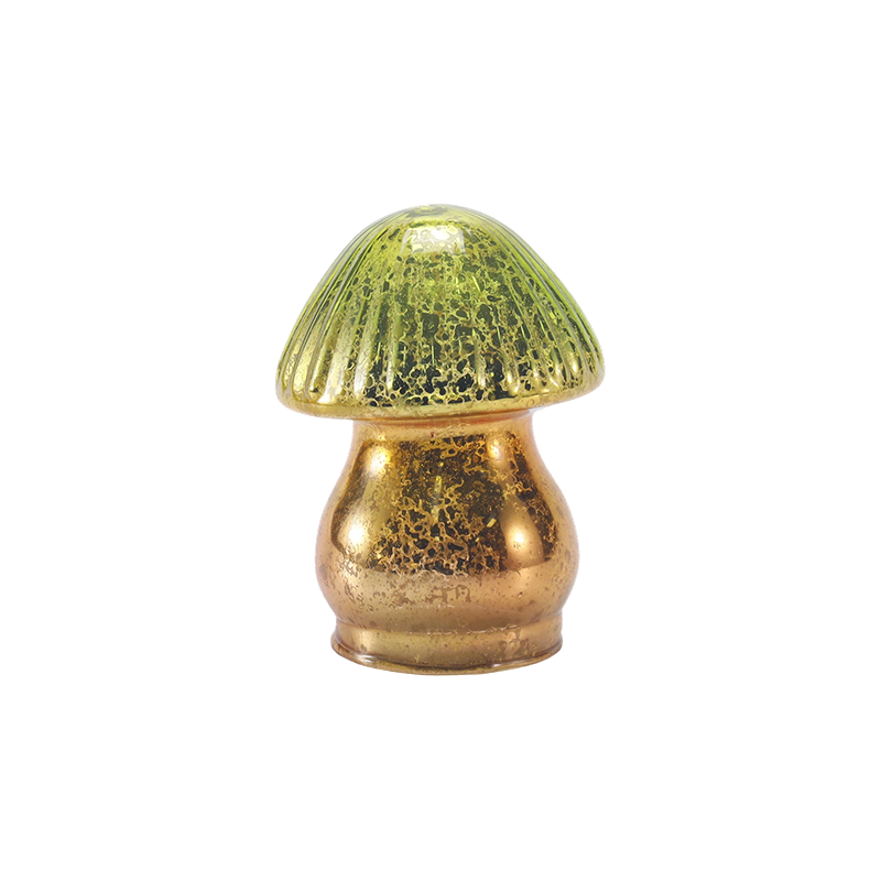 Fungorum Ornamentum vitrum vitrum viridi-Aurum Gradiente Ribbed Mercurius cum duxit ornamentum