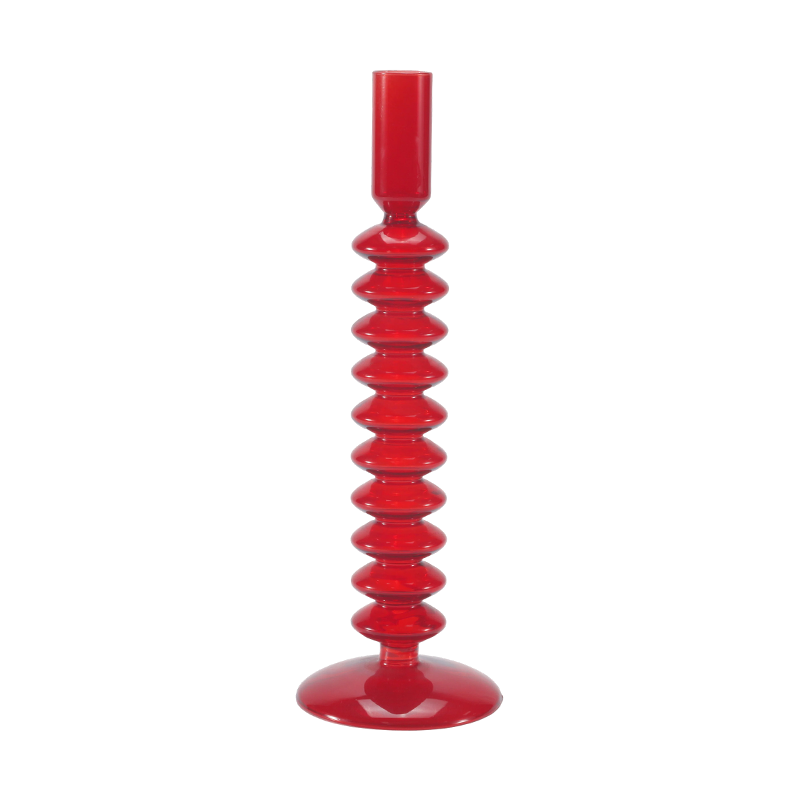 VIII * 20Red Stacked Bulla Vitri Candle Holder