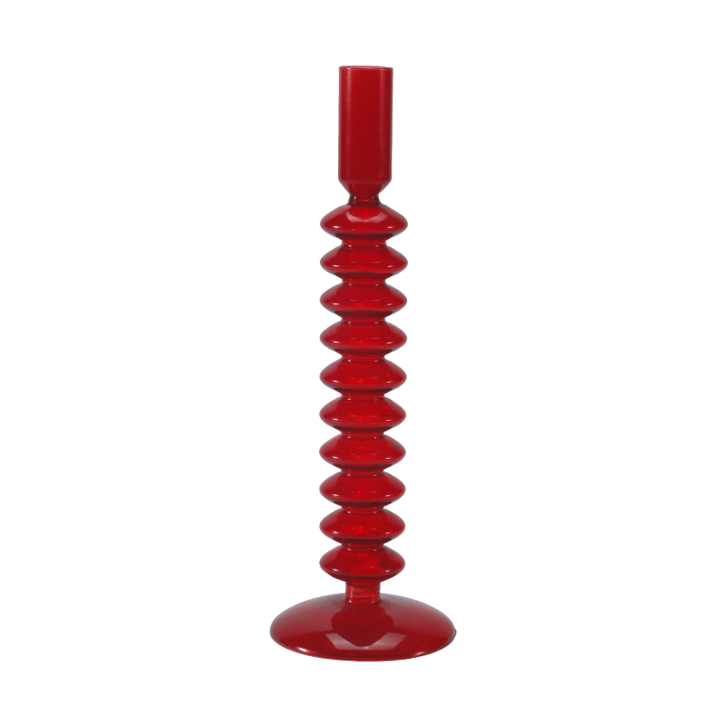 VIII * 20Red Stacked Bulla Vitri Candle Holder