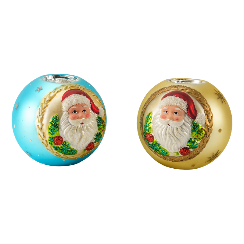 12* 12Santa Clausa Vitrei Candelae impressa Holder