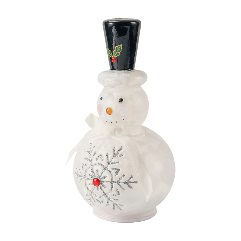 Festivam vitream snowman Figurine (Clara / Matte White Perago)