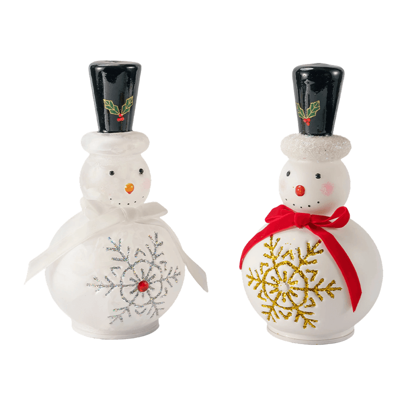 Festivam vitream snowman Figurine (Clara / Matte White Perago)