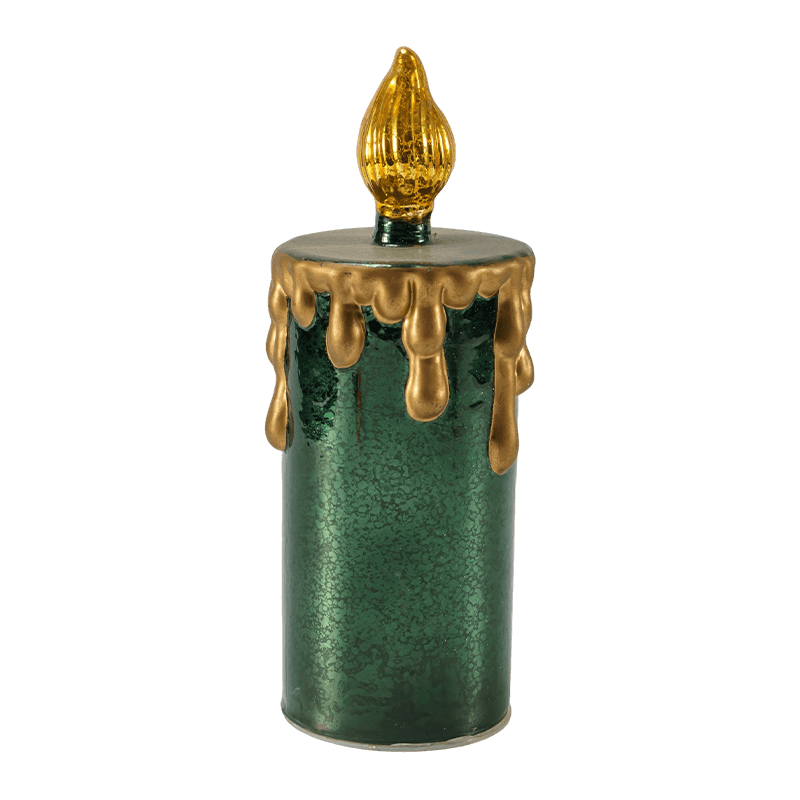 Vindemiatio Mercurius Glass Candle & Pinecone Figurine (Green / Aurum Finish)