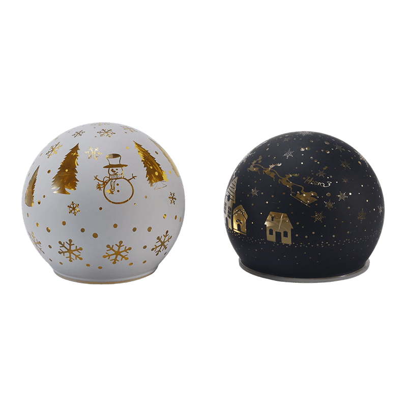 Festiva Globe Vitri Lux (Iridescent / Arbor Nativitatis / Nocte Scene / Snowman Styles)