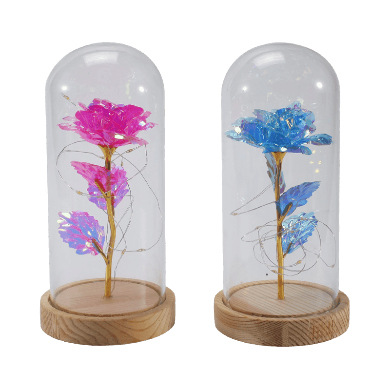 Galaxy Rose Cloche Vitri Lux (In/Sine Teddy Bear, Multiplices Colores)