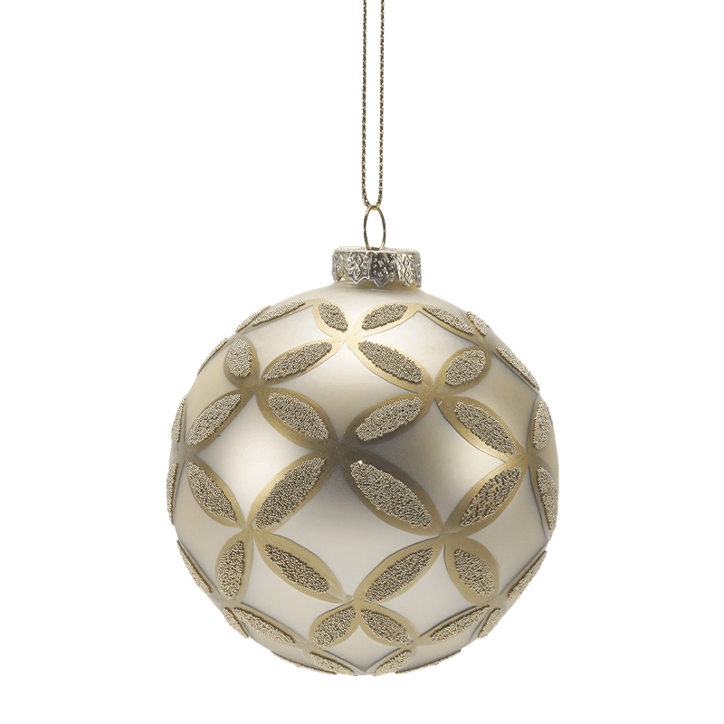 8*8*8 m Hand-Pinted Glitter Glass Christmas Bauble