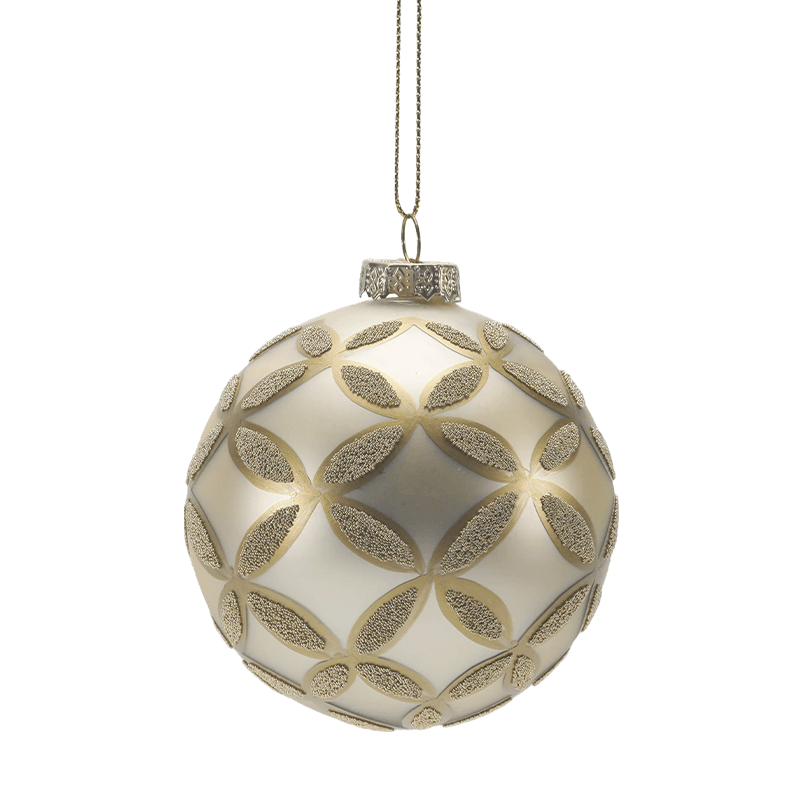 8*8*8 m Hand-Pinted Glitter Glass Christmas Bauble