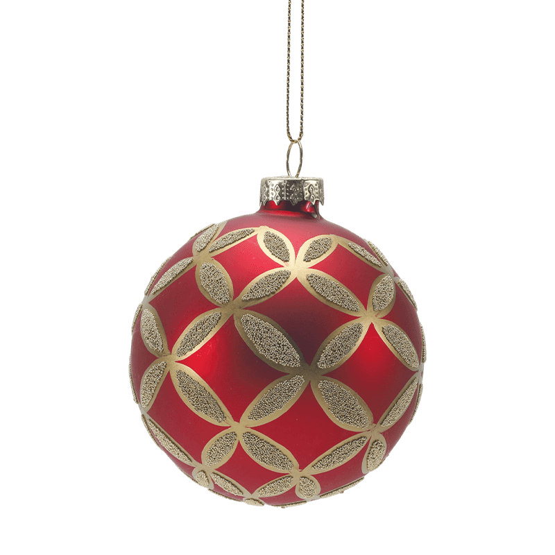 8*8*8 m Hand-Pinted Glitter Glass Christmas Bauble