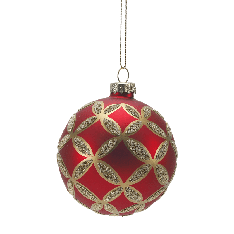 8*8*8 m Hand-Pinted Glitter Glass Christmas Bauble