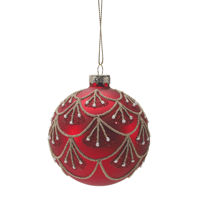 8*8*8 m Hand-Pinted Glitter Glass Christmas Bauble