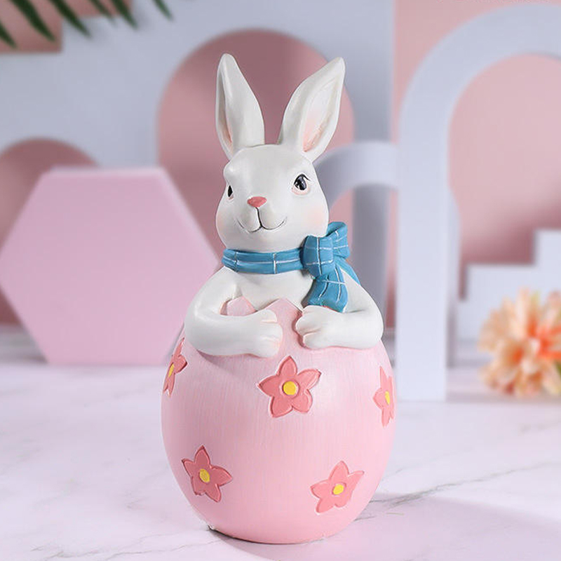 8* 16cm Resina Paschae Bunny Figurine Decor Set