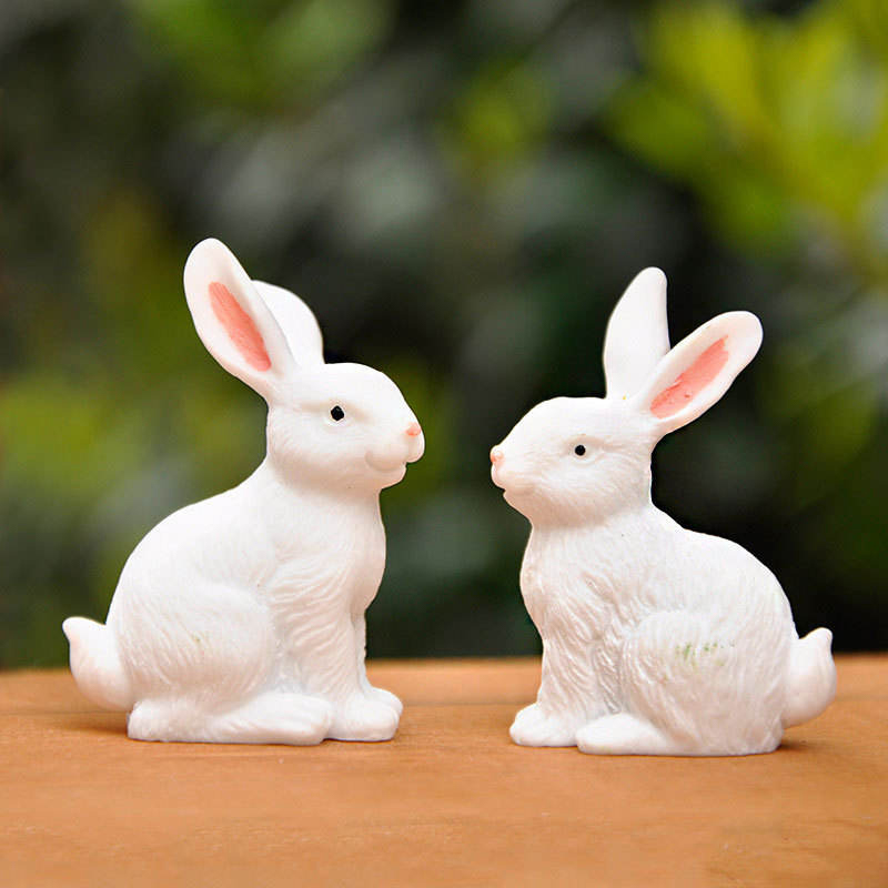 8cm Resina Paschae Bunny Figurine Decor Set