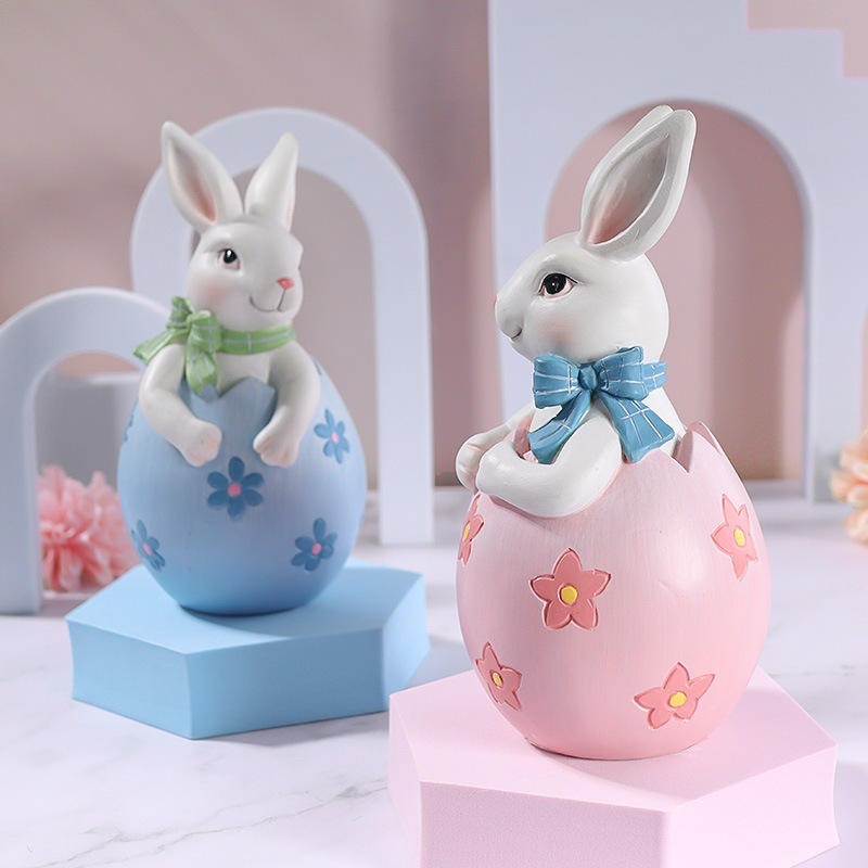 8* 16cm Resina Paschae Bunny Figurine Decor Set
