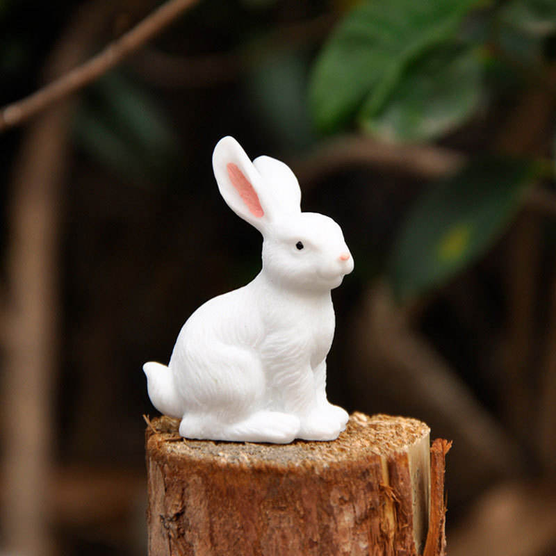 8cm Resina Paschae Bunny Figurine Decor Set