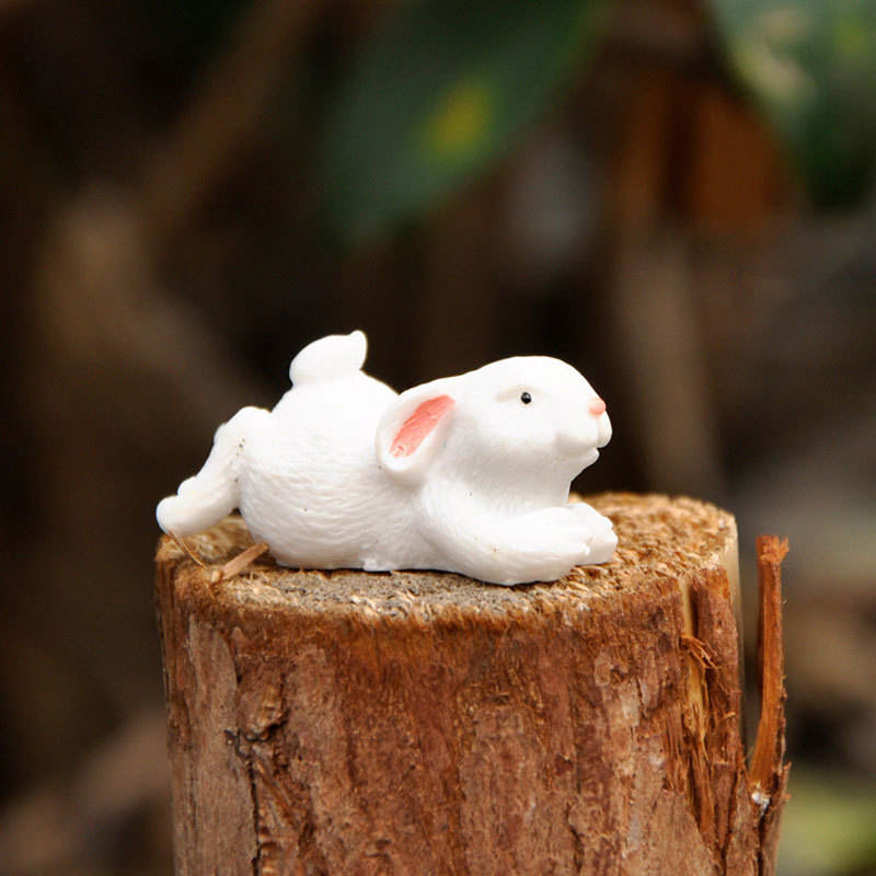 8cm Resina Paschae Bunny Figurine Decor Set