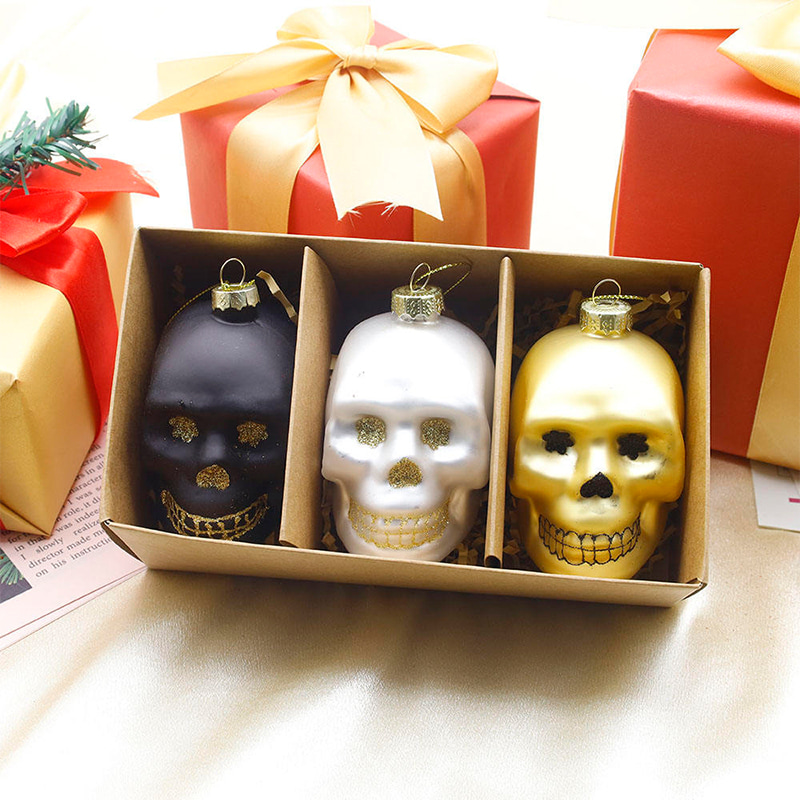 VIII * 9cm Halloween Vitri Calvariae Ornamentum Set