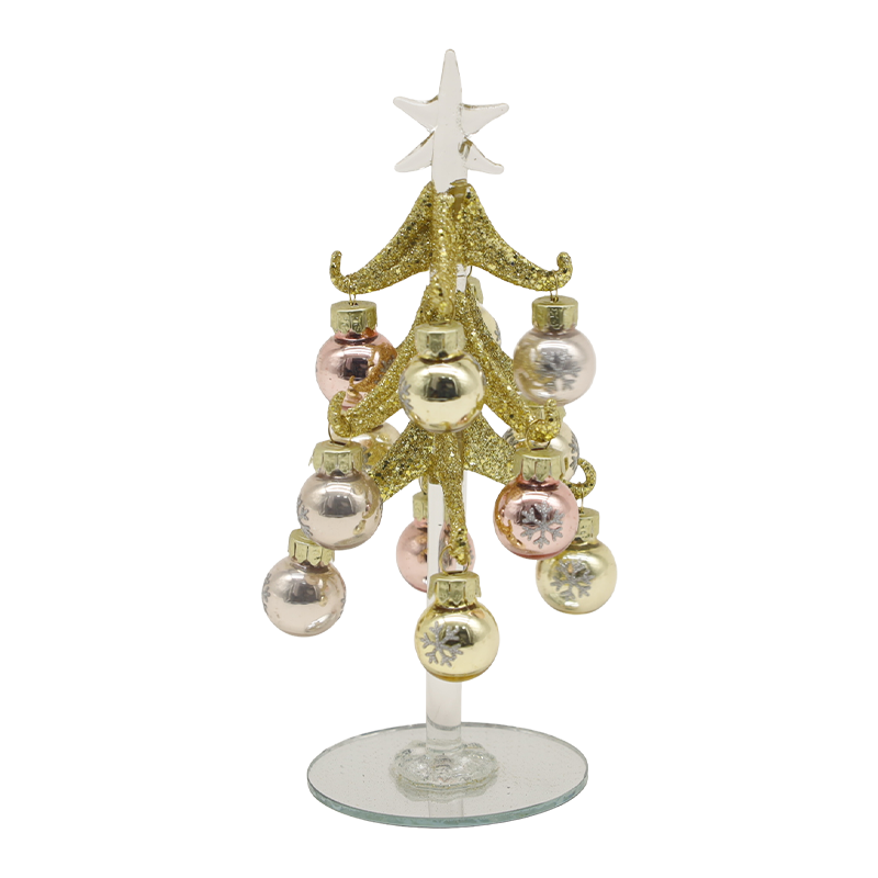 10×25 cm & 10×30 cm Festivum Aurum vitreum Nativitatis Arbor Ornata cum globulis Decorative Options
