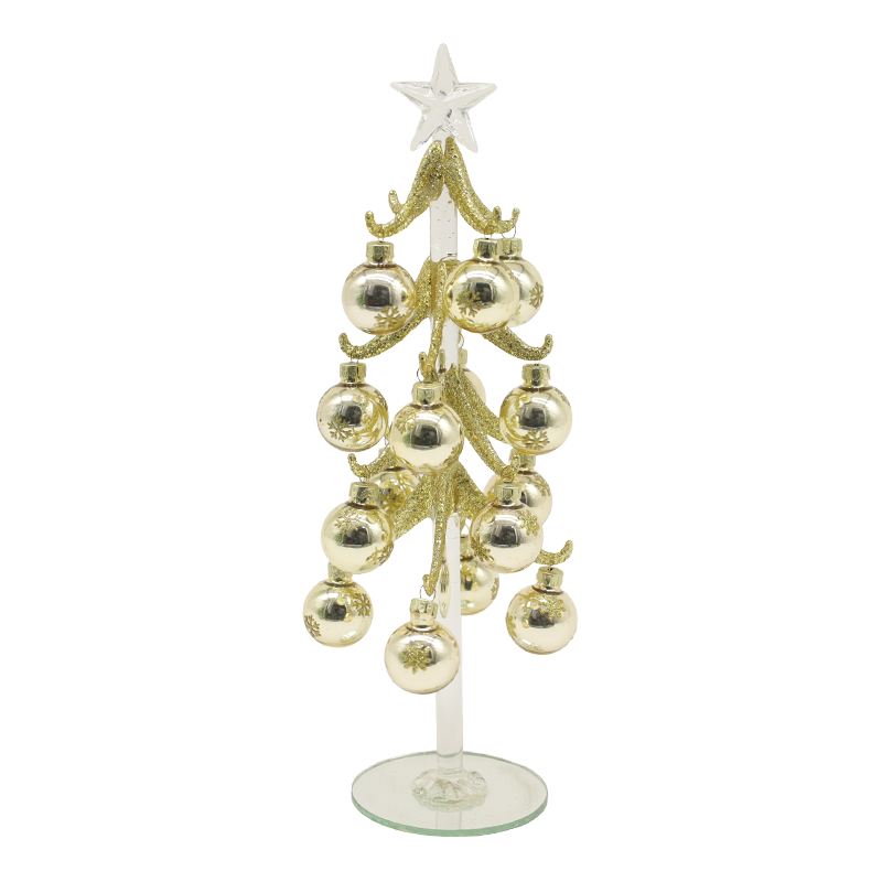 10×25 cm & 10×30 cm Festivum Aurum vitreum Nativitatis Arbor Ornata cum globulis Decorative Options