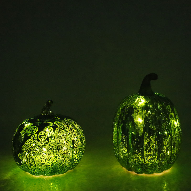12* 15cm Halloween DUXERIT Vitrum Cucurbita Lucerna Tabletop Ornamentum