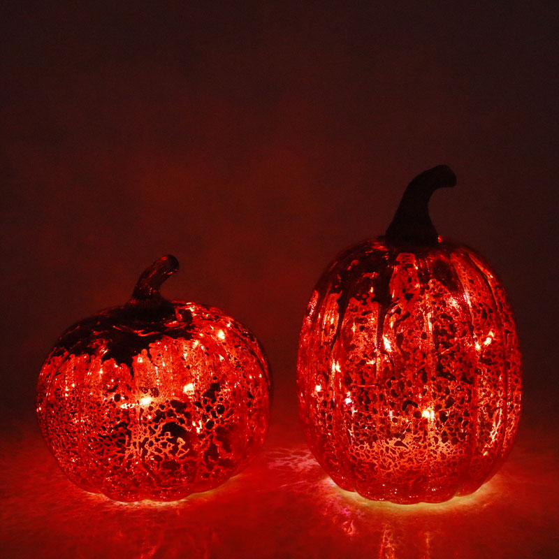 12* 15cm Halloween DUXERIT Vitrum Cucurbita Lucerna Tabletop Ornamentum