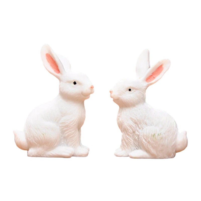 8cm Resina Paschae Bunny Figurine Decor Set